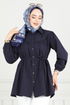 Beli Bağcıklı Tesettür Tunik 184ASN888-MS Laci - Thumbnail