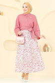 A.S.N. - Beli Bağlamalı Etekli Takım 262ASN888-MS Koyu Gül Kurusu