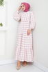 Béli Caoutchouté Hijab Robe Numéro de pièce 1515HBS932-M Rose - Thumbnail