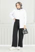 Béli Caoutchouté Pantalon 0006MR1077-L Noir - Thumbnail