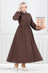 Béli Caoutchouté Robe 012MR1077-L Café - Thumbnail