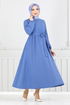 Béli Caoutchouté Robe 012MR1077-L Indigo - Thumbnail