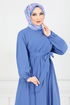 Béli Caoutchouté Robe 012MR1077-L Indigo - Thumbnail