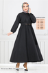 Béli Caoutchouté Robe 012MR1077-L Noir - Thumbnail