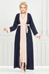 Beli Kemerli Abaya Takım 0339BGS895-M Laci - Thumbnail