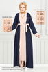 Beli Kemerli Abaya Takım 0339BGS895-M Laci - Thumbnail
