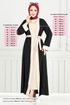 Beli Kemerli Abaya Takım 0339BGS895-M Siyah - Thumbnail
