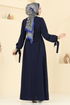 Beli Kemerli Krep Elbise 7121BGS895-M Laci - Thumbnail