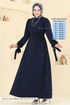 Beli Kemerli Krep Elbise 7121BGS895-M Laci - Thumbnail