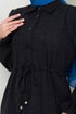 Beli Laced Up Winter Dress 8076UKB929-M Black - Thumbnail