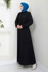 Beli Laced Up Winter Dress 8076UKB929-M Black - Thumbnail