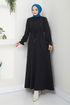 Beli Laced Up Winter Dress 8076UKB929-M Black - Thumbnail