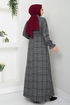 Beli Laced Up Winter Dress 8076UKB929-M Grey - Thumbnail