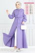 Beli Lastikli Tesettür Elbise 805OZN1046-MS Lila - Thumbnail