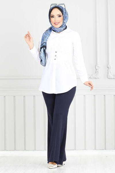 MRV E.V.O. - Beli Lastikli Tunik 403EVO1065-M Ekru