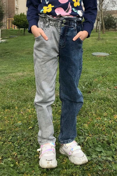 Modamihram - Beli Reifen Kinder Jeans Hosen Dunkel Jeans MIH6015