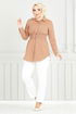 Beli Rubberized Tunic 403EVO1065-M Latte - Thumbnail