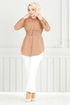Beli Rubberized Tunic 403EVO1065-M Latte - Thumbnail