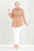 Beli Rubberized Tunic 403EVO1065-M Latte - Thumbnail