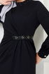 Beli Stein Gestickt Abendkleid 5027SL890-M Schwarz - Thumbnail