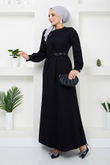 MRV S.L. - Beli The Stone Embroidered Evening dress 5027SL890-M Black