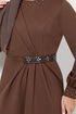 Beli The Stone Embroidered Evening dress 5027SL890-M Coffee - Thumbnail