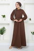 Beli The Stone Embroidered Evening dress 5027SL890-M Coffee - Thumbnail