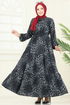 Beli Tünelli Leopar Elbise 7130BG354-MS Gri - Thumbnail