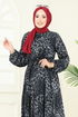 Beli Tünelli Leopar Elbise 7130BG354-MS Gri - Thumbnail