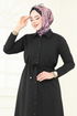 Beli Tünelli Tesettür Takım 23009UKB139-MS Siyah - Thumbnail