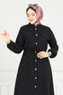 Beli Tünelli Tesettür Takım 3053KTR750-MS Siyah - Thumbnail