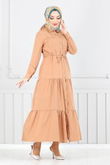 MRV A.S.N. - Béli Tunnel Hijab Robe 225ASN936-M Café au Lait