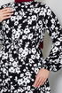 Beli Tunneled Patterned Dress 9702HBS932-M Black - Thumbnail