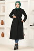 Belt Coat Black END7519 - Thumbnail