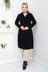 Belt Detailed Trench coat 16122BSK984-M Black - Thumbnail