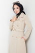 Belt Detailed Trench coat 16122BSK984-M The Stone - Thumbnail