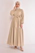 Belt Kleid Beige ASM2625 - Thumbnail