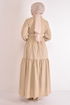 Belt Kleid Beige ASM2625 - Thumbnail