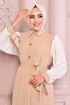 Belt Kleid Beige USL5003 - Thumbnail