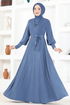 Belt Kleid Blau ASM2587 - Thumbnail