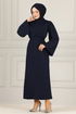 Belt Kleid END5439 Dunkelblau - Thumbnail