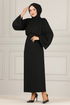 Belt Kleid END5439 Schwarz - Thumbnail