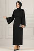 Belt Kleid END5439 Schwarz - Thumbnail