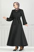 Belt Kleid END5565 Schwarz - Thumbnail