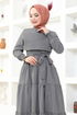 Belt Kleid Grau ASM2610 - Thumbnail