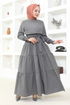 Belt Kleid Grau ASM2610 - Thumbnail