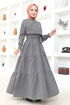 Belt Kleid Grau ASM2610 - Thumbnail