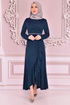 Belt Kleid Indigo KBR5078 - Thumbnail