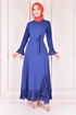 Belt Kleid Indigo KNZ4125 - Thumbnail