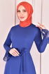 Belt Kleid Indigo KNZ4125 - Thumbnail